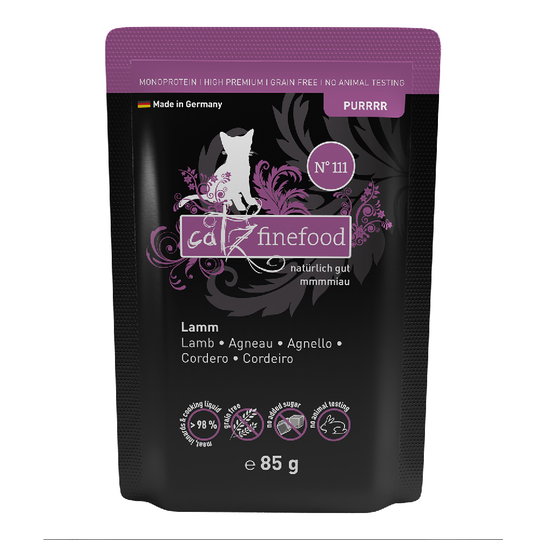 catz finefood Purrrr Pouch 8 x 85 g - No. 111 lamm