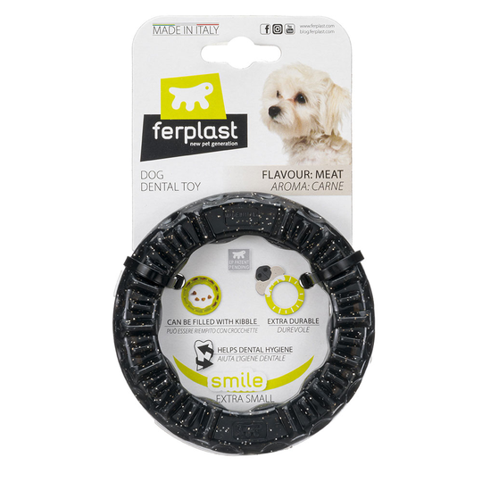 Ferplast Smile tuggring, svart - Stl. XS: Ø 8,5 x H 1,7 cm