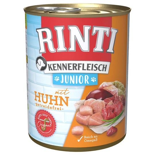 Ekonomipack: 24 x 400 / 800 g RINTI Junior 24 x 800 g Kyckling