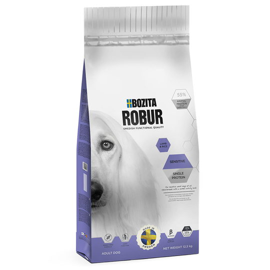 Bozita Robur Sensitive Single Protein Lamm & ris - Ekonomipack: 2 x 12.5 kg
