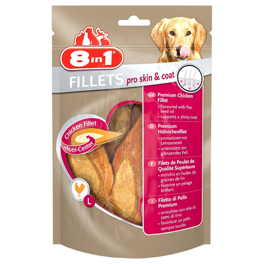 8in1 hundgodis till sparpris! - Fillets Pro Skin & Coat (80 g)
