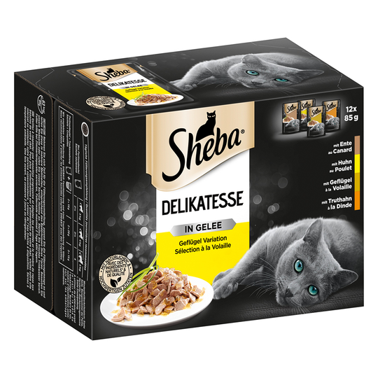 Sheba 12 x 85 g portionspåsar - Delicatesse in Jelly Fjäderfä