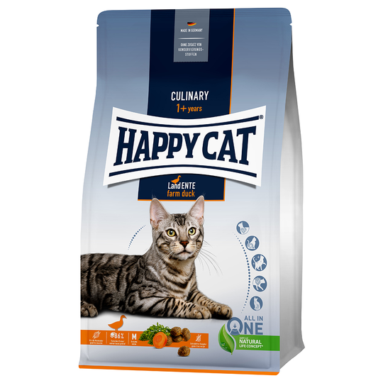 1,3 kg Happy Cat torrfoder till sparpris! - Culinary Adult Farm Duck