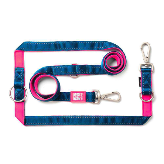 Max & Molly Matrix pink multifunktionskoppel - Stl. M: 200 cm lång, 20 mm brett