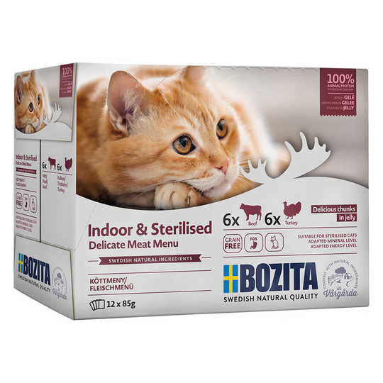 Ekonomipack: Bozita Indoor & Sterilised Mixpack 24 x 85 g - Gelé