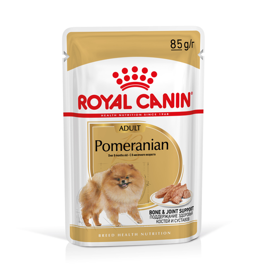 10 / 12 påsar på köpet! 40 x 140 g / 48 x 85 g Royal Canin Breed i sås - Pomeranian Mousse (48 x 85 g)