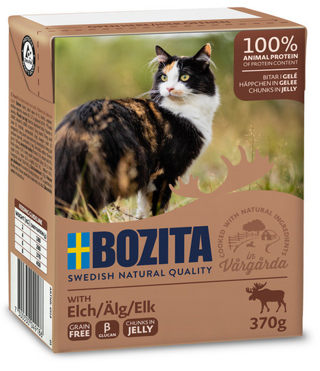 Bitar i gelé Älg för katt - 6 st x 370 g