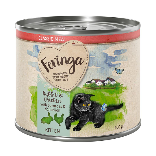 Ekonomipack: Feringa Kitten Classic Meat 24 x 200 g - Kanin & kyckling