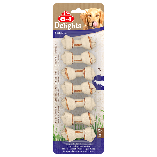 8in1 Delights tuggben med nötkött - XS, 84 g (7 st)