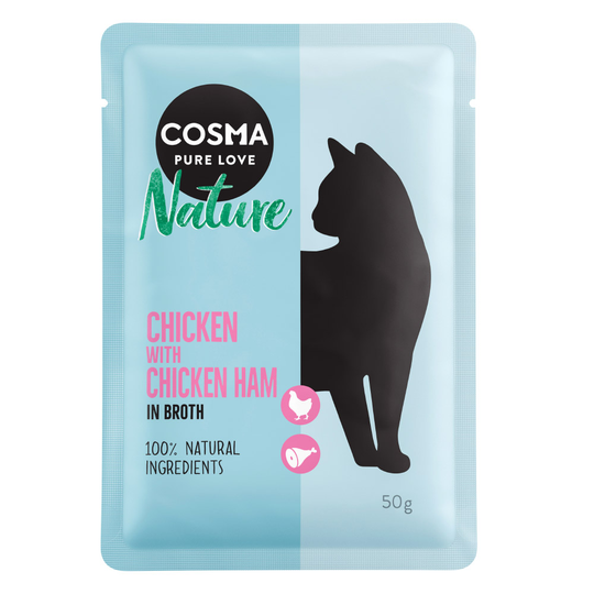 Cosma Nature i portionspåse 6 x 50 g - Kyckling & kycklingskinka