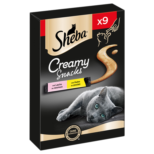 Sheba Creamy Snacks 4 / 9 x 12 g - Kyckling + Lax 9 x 12 g