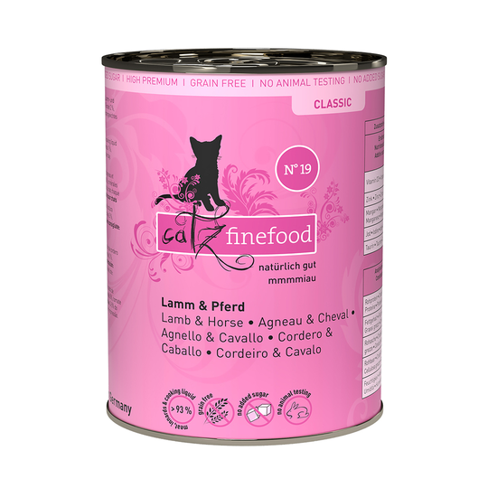 Ekonomipack: catz finefood på burk 12 x 400 g - Lamm & häst