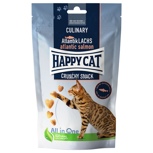 Happy Cat Culinary Crunchy Snack Atlantik Salmon - Ekonomipack: 2 x 70 g