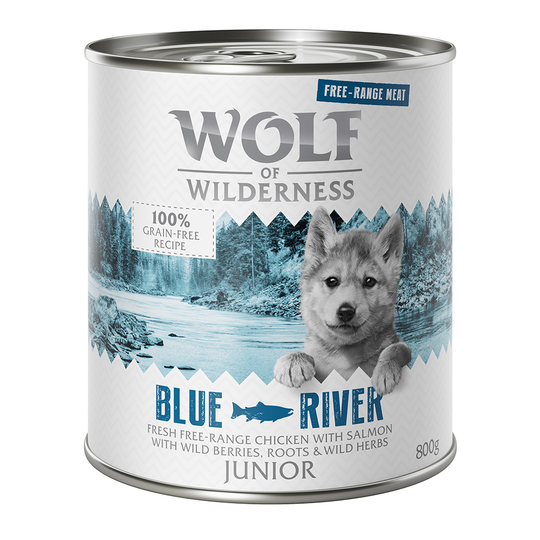 Wolf of Wilderness Junior Free Range 6 x 800 g - Junior Wild Hills - Free Range Duck & Veal