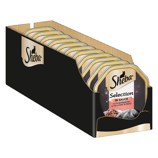 Ekonomipack: 44 x 85 g Sheba portionsform - Nötbitar i sås