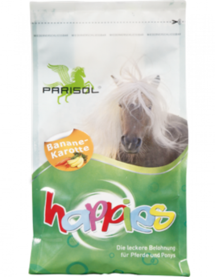 Parisol Happies Hästgodis - Banan/Morot - 1 kg