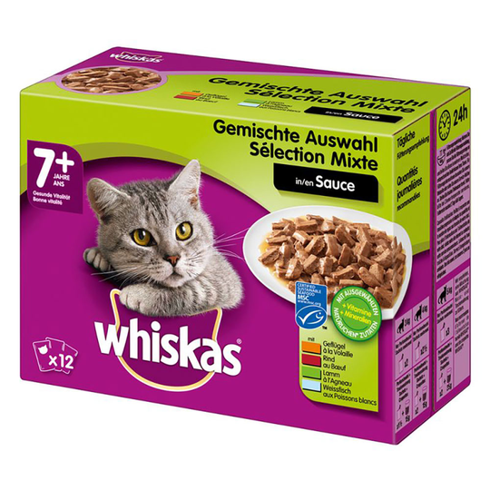 Ekonomipack: 96 x 85 / 100 g Whiskas - Senior 7+ Blandat urval i sås 100 g
