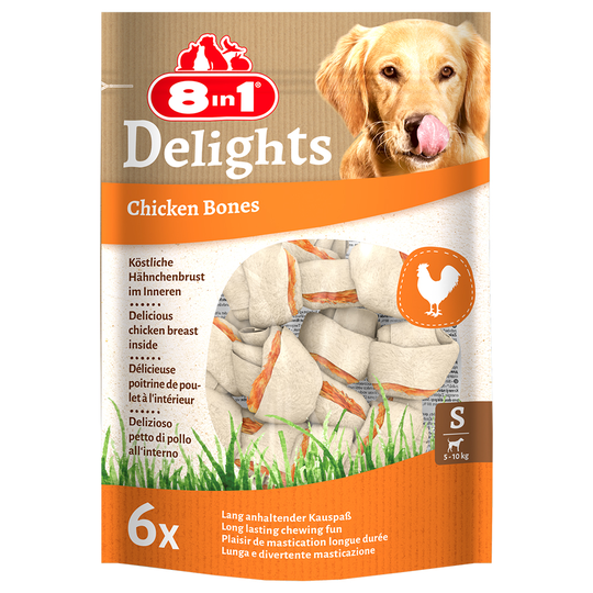 8in1 Delights tuggben med kyckling - Ekonomipack: S, 2 x 210 g (12 st)