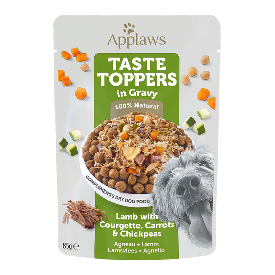 Applaws våtfoder för hund till sparpris! - Taste Toppers Pouch in Soße: Lamm, morötter, zucchini & kikärtor (12 x 85 g portionspåse)