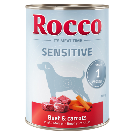 Ekonomipack: Rocco Sensitive 24 x 400 g - Nötkött & morötter