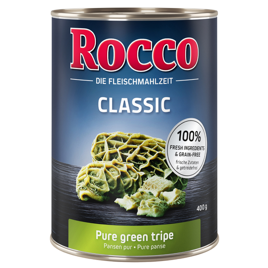 Ekonomipack: Rocco Classic 24 x 400 g hundfoder - Ren våm