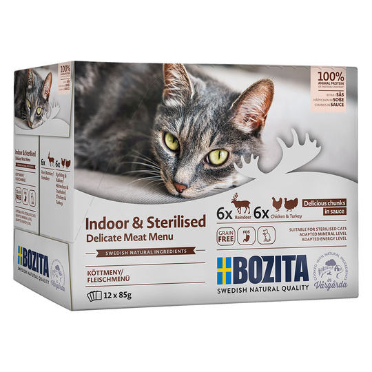 Bozita Indoor & Sterilised Mixpack 12 x 85 g - Sås