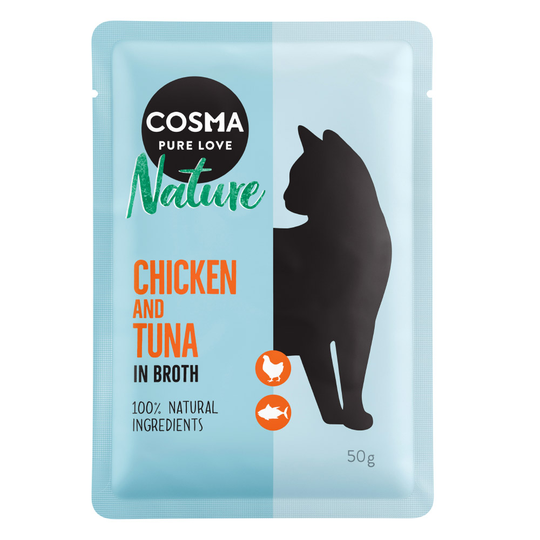 Cosma Nature i portionspåse 6 x 50 g - Kyckling & lax