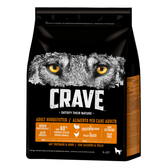 Crave Adult Dog Turkey & Chicken - Ekonomipack: 3 x 2,8 kg