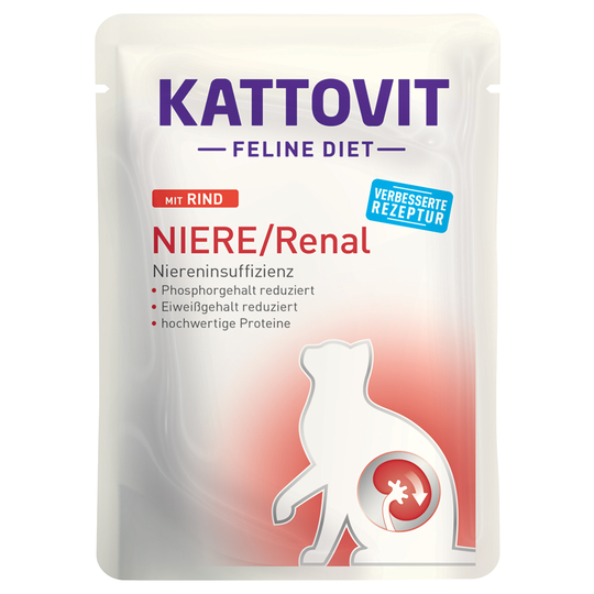 Kattovit Feline Renal Pouch 24 x 85 g - Nötkött