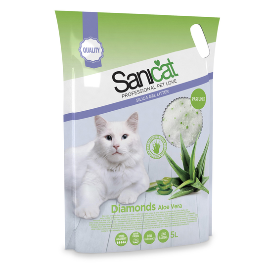 Ekonomipack: Sanicat kattsand - Diamonds Aloe Vera (5 x 5 l)