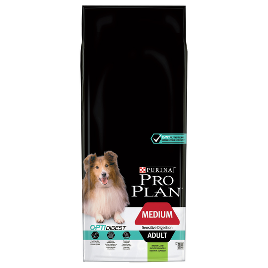 12/14 kg Pro Plan hundmat + 2/2,5 kg på köpet! PURINA PRO PLAN Medium Adult Lamb & Rice OPTIDIGEST (14 + 2,5 kg på köpet)