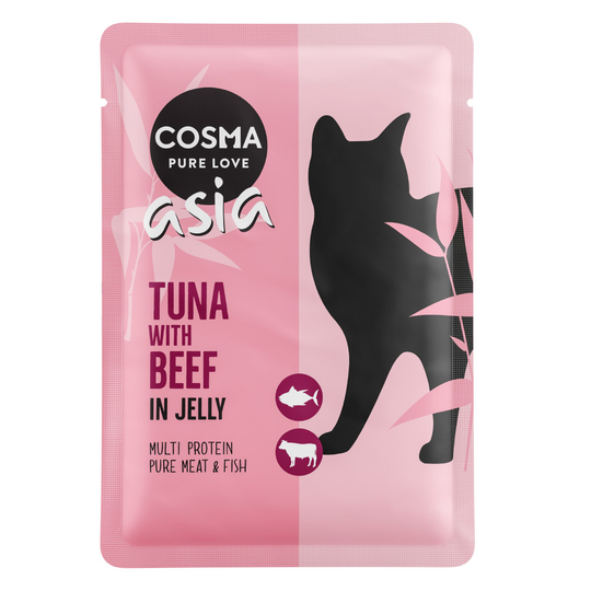 Prova på pris: 6 x 100 g Cosma Original och Cosma Asia - Asia Tonfisk & nötkött
