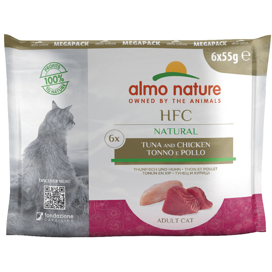 Ekonomipack: Almo Nature HFC Natural Pouch 24 x 55 g - Tonfisk & kyckling