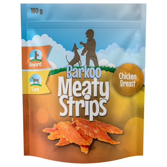 Barkoo Meaty Strips - Chicken Breast - Ekonomipack: 12 x 180 g