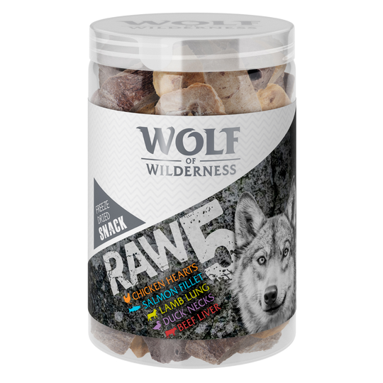 Wolf of Wilderness Snack - RAW 5 (blandpack, frystorkat) - 150 g
