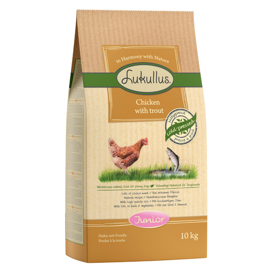Lukullus Junior Kyckling & öring - 10 kg