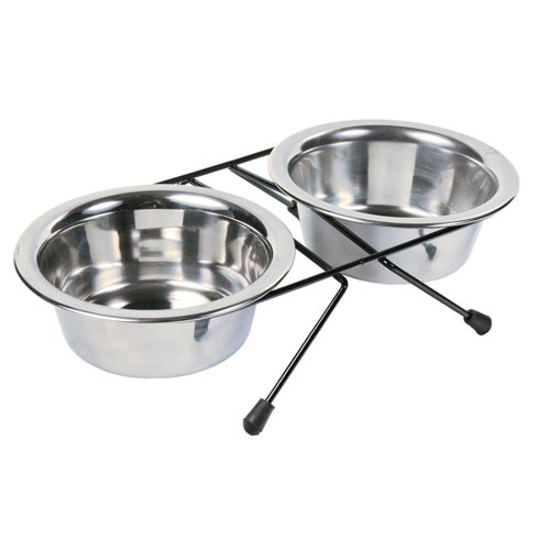 Jollypaw Låg Matbar med Rostfria Skålar 0,45 L