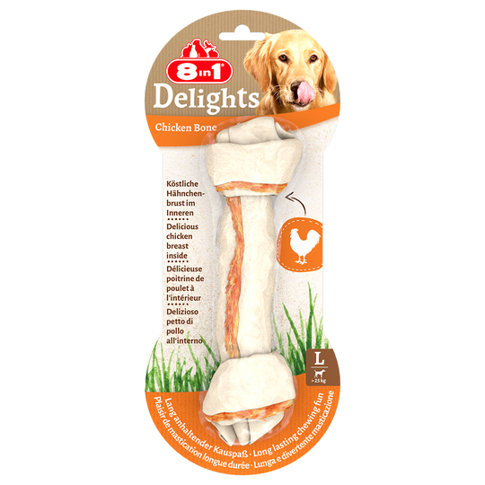 8in1 Delights tuggben med kyckling - Ekonomipack: L, 6 x 85 g (6 st)