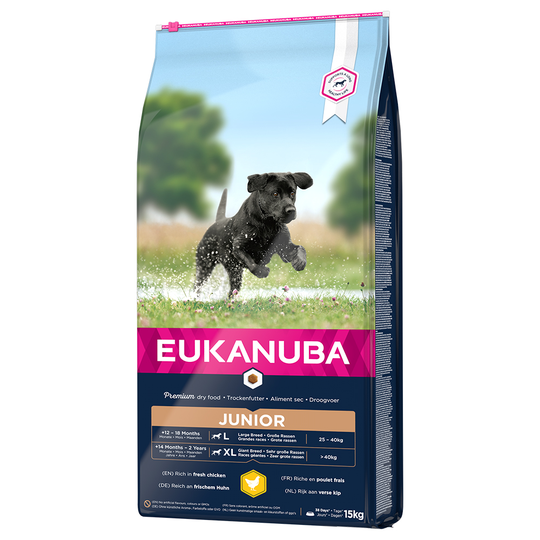 2 x 15 kg Eukanuba torrfoder till sparpris! - Junior Large Breed Chicken