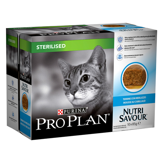 Purina Pro Plan Nutrisavour Sterilised 10 x 85 g - Torsk