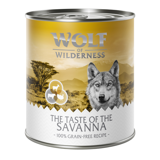 100 kr rabatt! Wolf of Wilderness 24 x 800 g - The Taste Of The Savanna