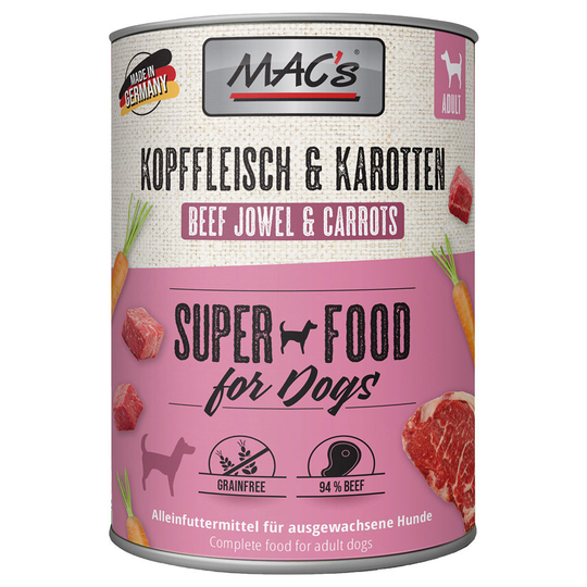 Ekonomipack: MAC's Adult 12 x 800 g - Huvudkött & morötter