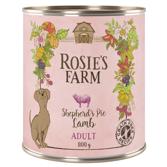 5 + 1 på köpet! Rosie's Farm Adult 6 x 800 g - Lamm