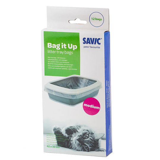Savic Iriz kattlåda med kant - 42 cm - Savic Bag it Up Litter Tray Bags- Medium - 12 st