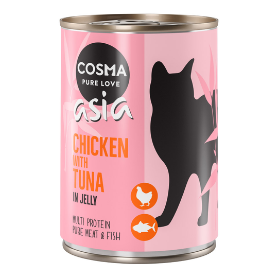 Ekonomipack: Cosma Asia in Jelly 12 x 400 g - Kyckling & tonfisk