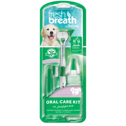Tropiclean Fresh Breath Dog Oral Care Kit Tandgele för valpar (från 12 veckor och uppåt)