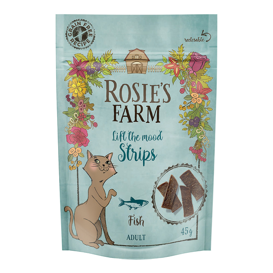 45 g Rosie's Farm Snack "Strips" till sparpris! - Fish 45 g