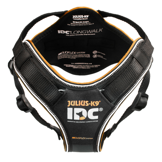 JULIUS-K9 IDC® Longwalk sele svart/grå - stl L: bröstomfång 66 - 86 cm