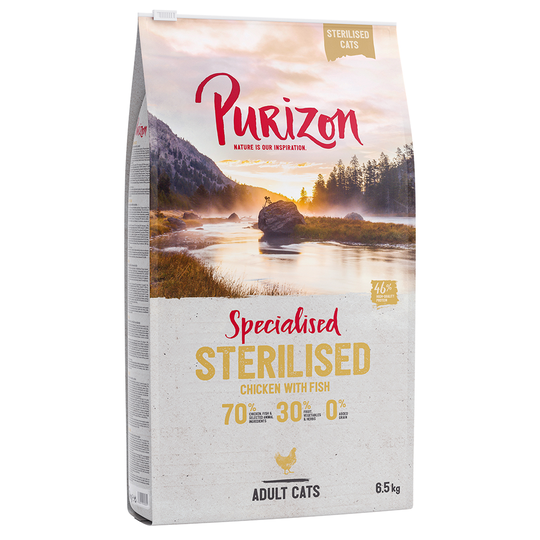 100 kr rabatt! Purizon 2 x 6,5 kg - Sterilised Adult Chicken & Fish