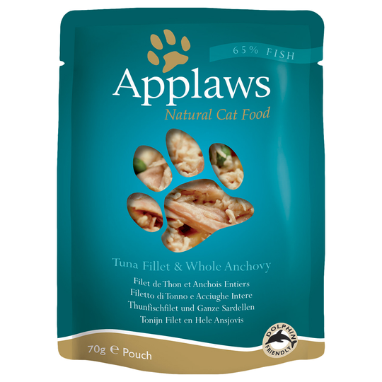 Ekonomipack: Applaws Cat Pouches kattmat 48 x 70 g - Tonfisk & sardeller